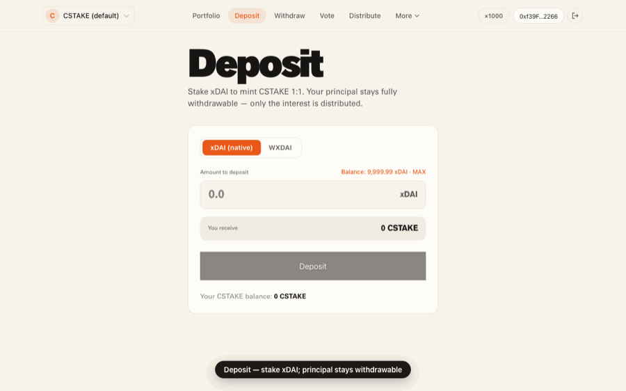 Deposit walkthrough