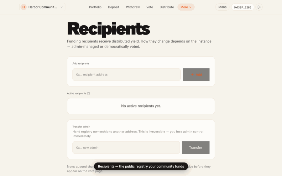 Recipients walkthrough
